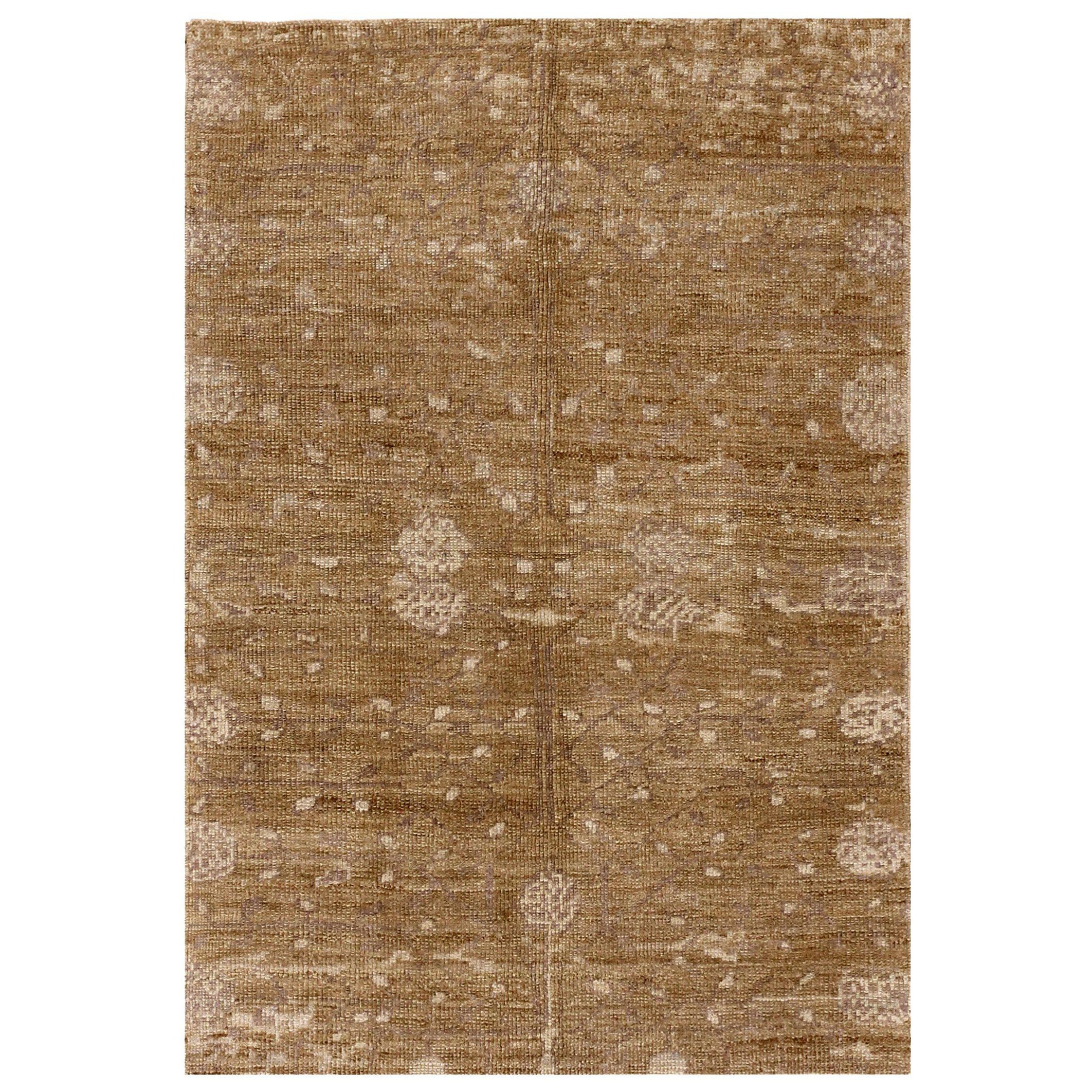 Persischer Oushak Small Teppich - Wolle Braun Elfenbein Design - 88162