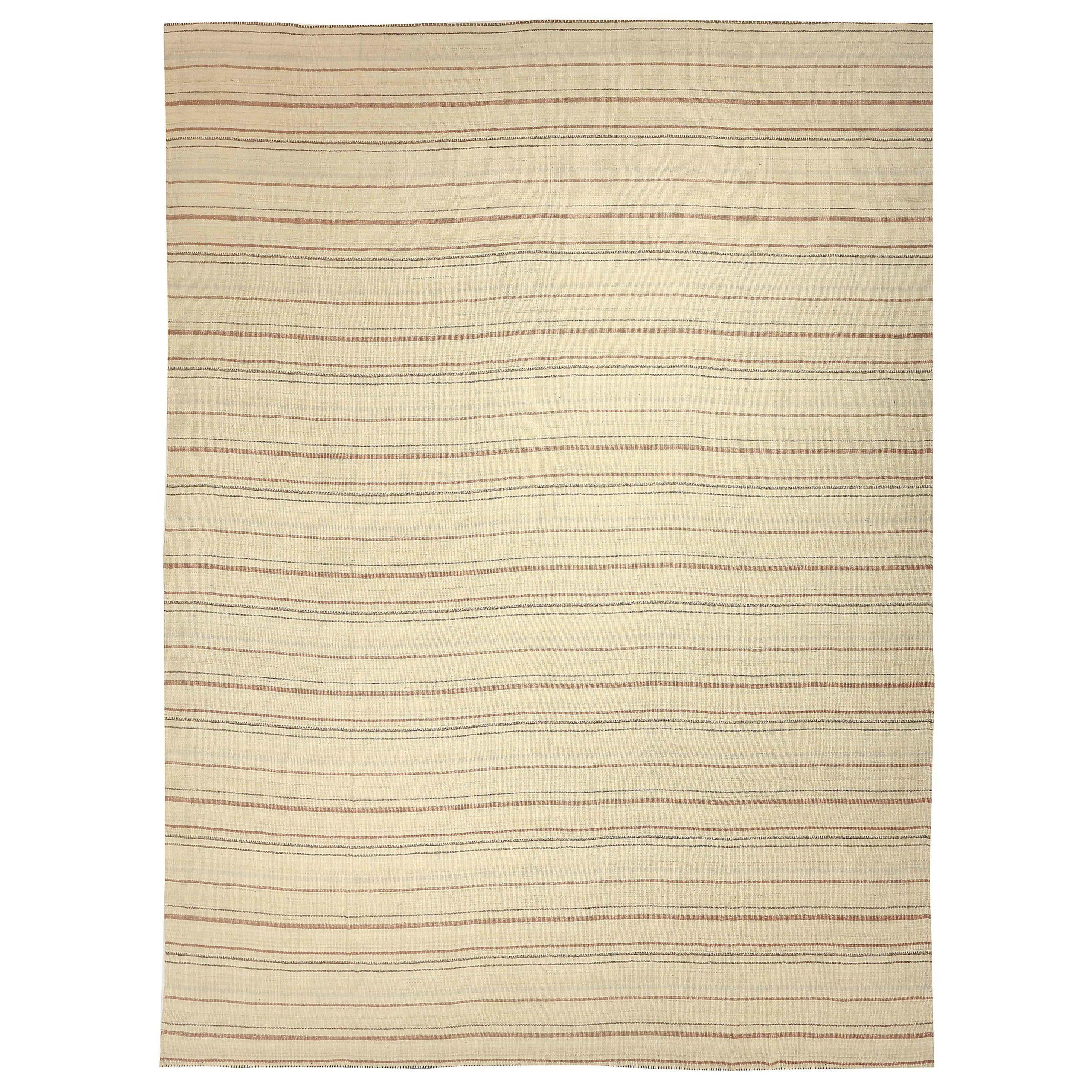 Tappeti persiani & Kilim - Disegno in lana marrone avorio - 88223