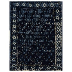 Persische Oushak-Teppiche - Wolle Blau Elfenbein Marineblau Design - 88192