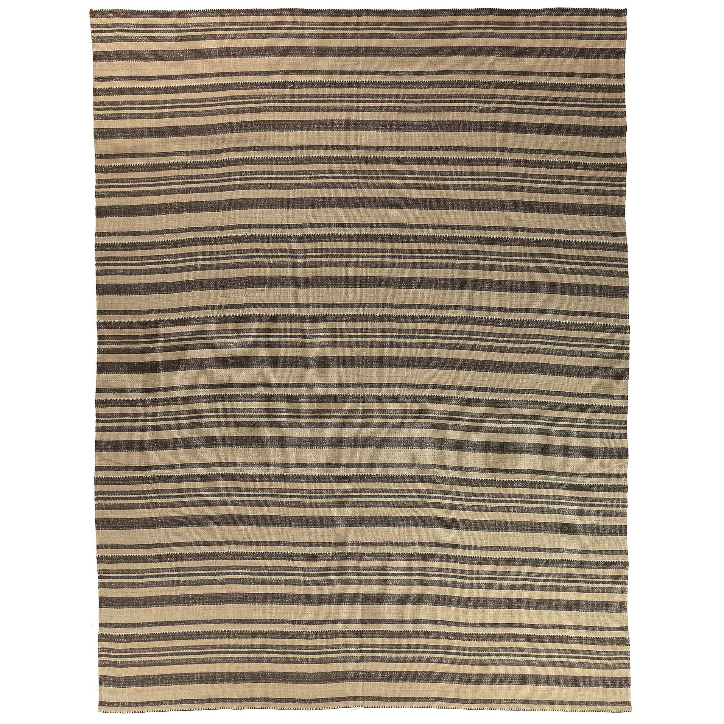 Persische Kilim Teppiche - Wolle Braun Elfenbein Design - 88199