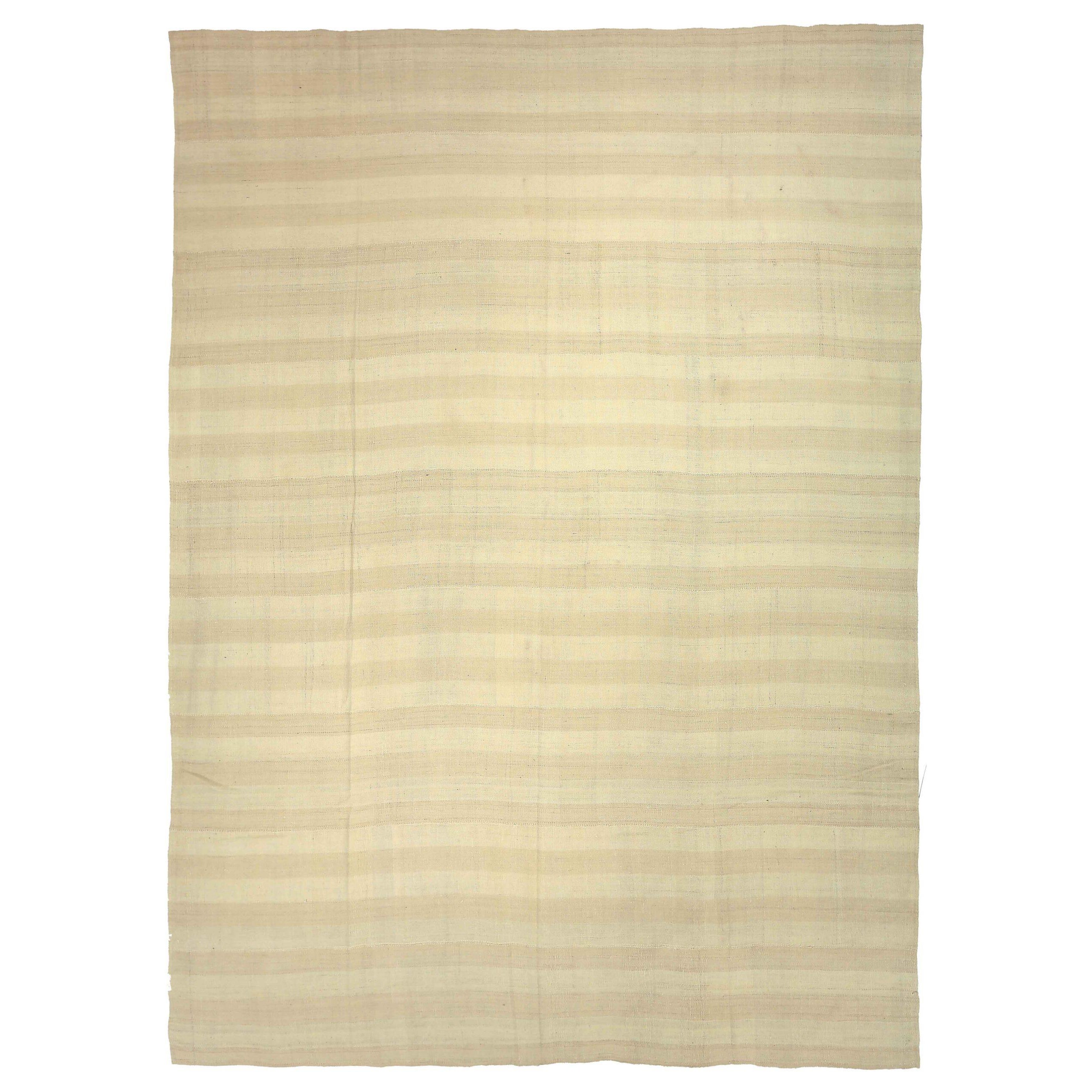 Persian Kilim Area Rugs - Wool Ivory Yellow Design - 88204