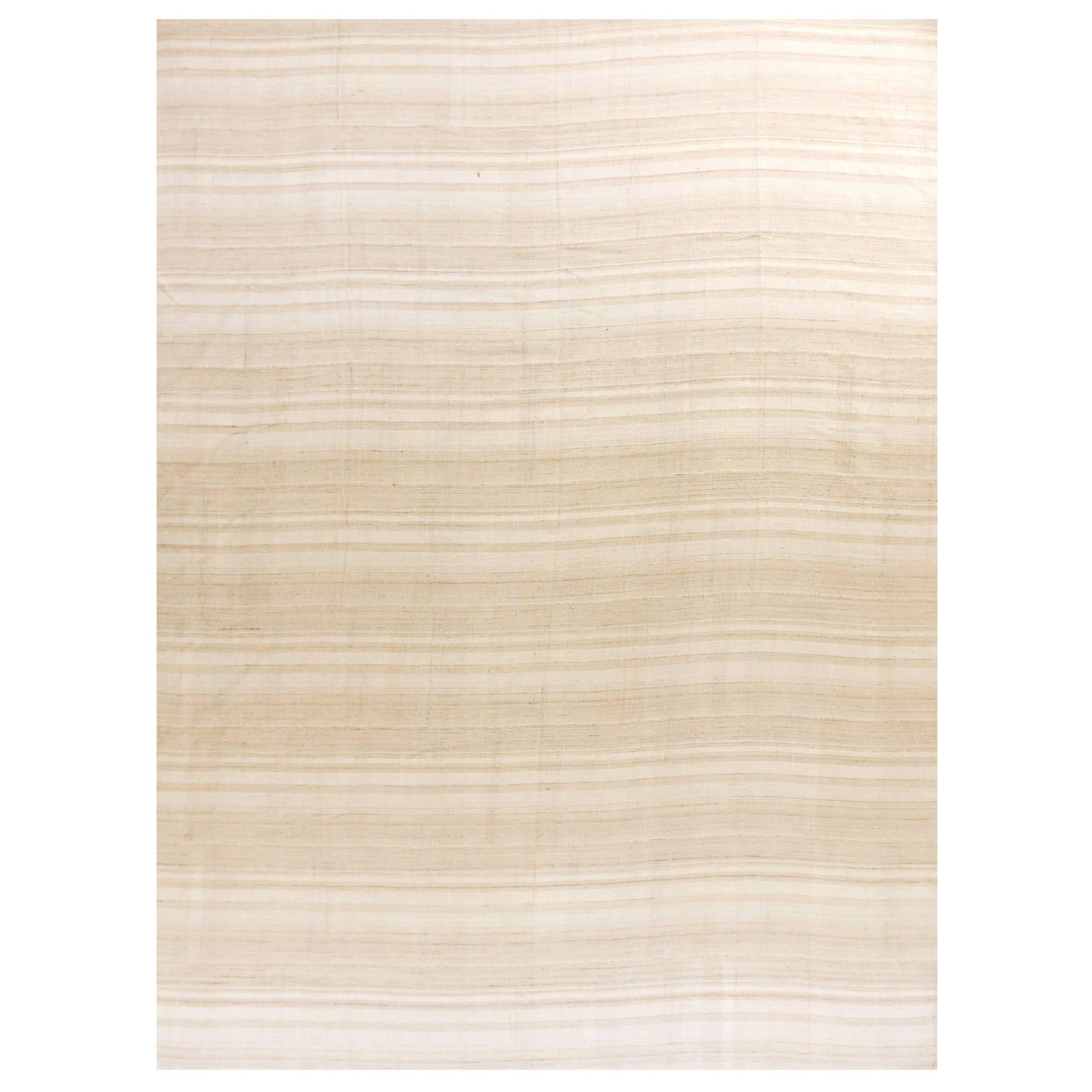 Persian Kilim Area Rugs - Wool Ivory Yellow Design - 88205