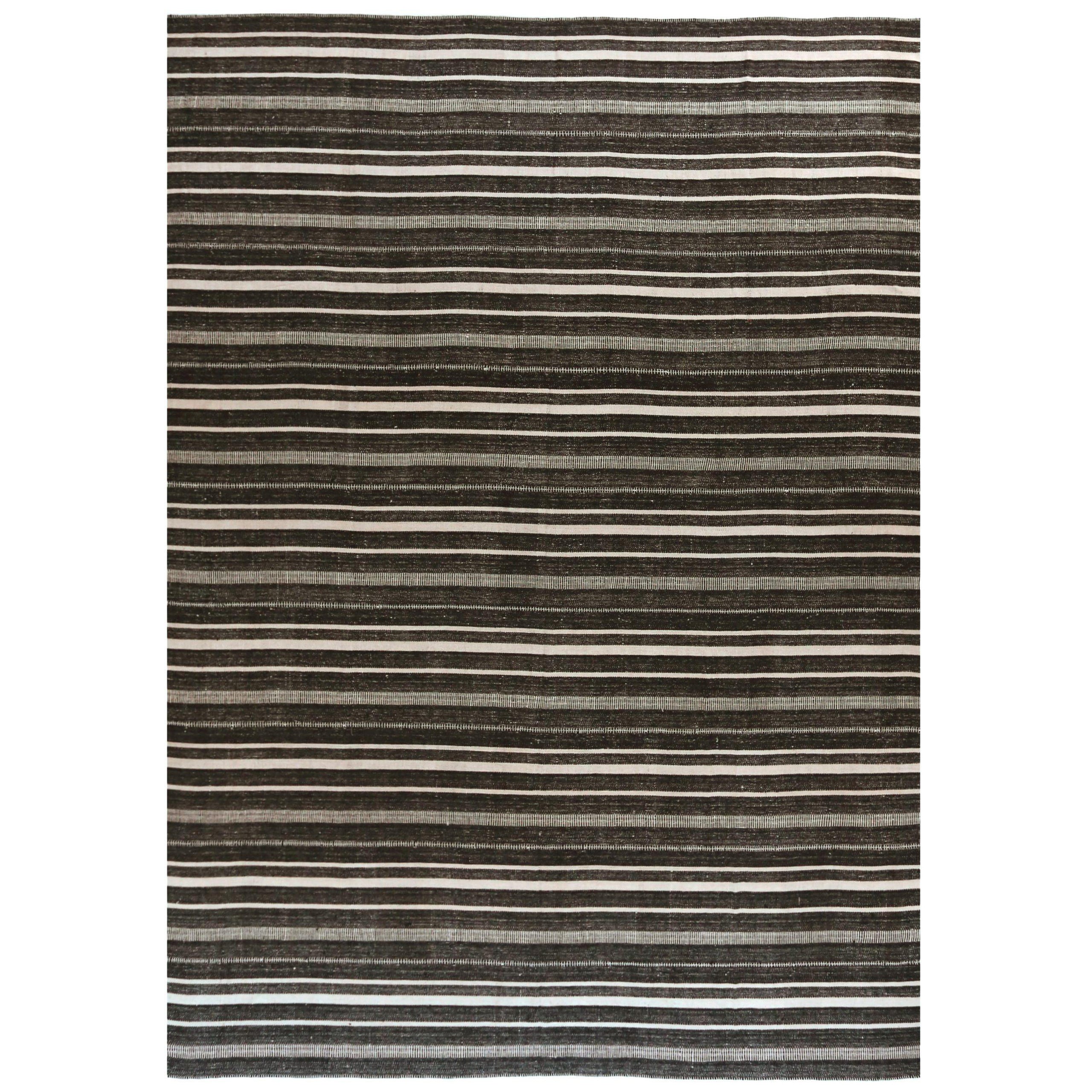 Persische Kilim Teppiche - Wolle Braun Elfenbein Design - 88208