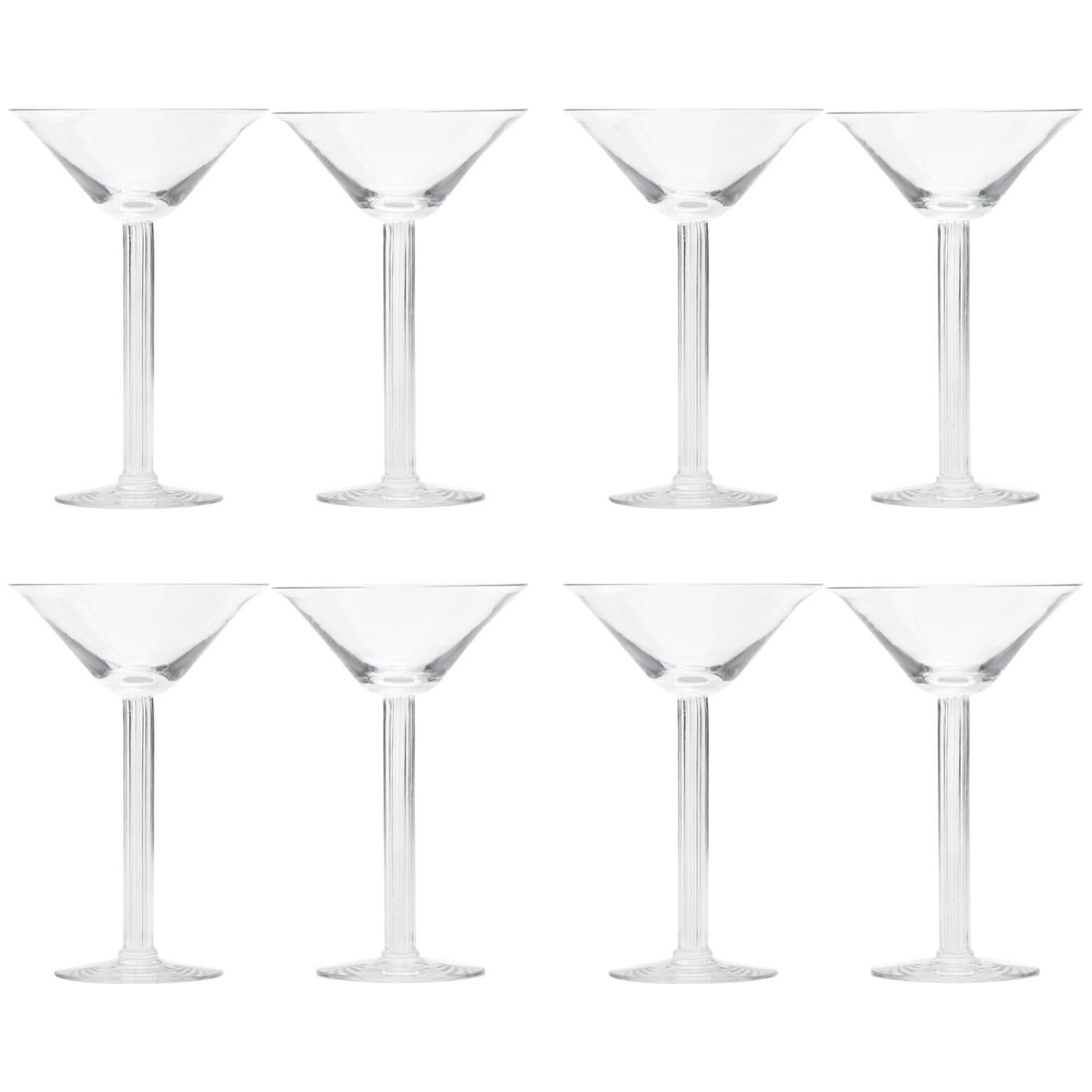 Art Deco Set of Eight Monticello Martini Glasses by Libbey at 1stDibs