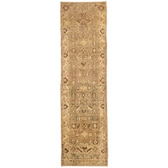 Tapis de course Persan Malayer - Laine Brown Ivoire Taupe Design - 76026