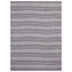 Afghanistan Kilim Area Rugs - Wool Blue Brown Ivory Design - 88349