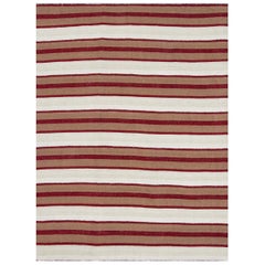 Persische Kilim Teppiche - Wolle Braun Elfenbein Rot Design - 88375