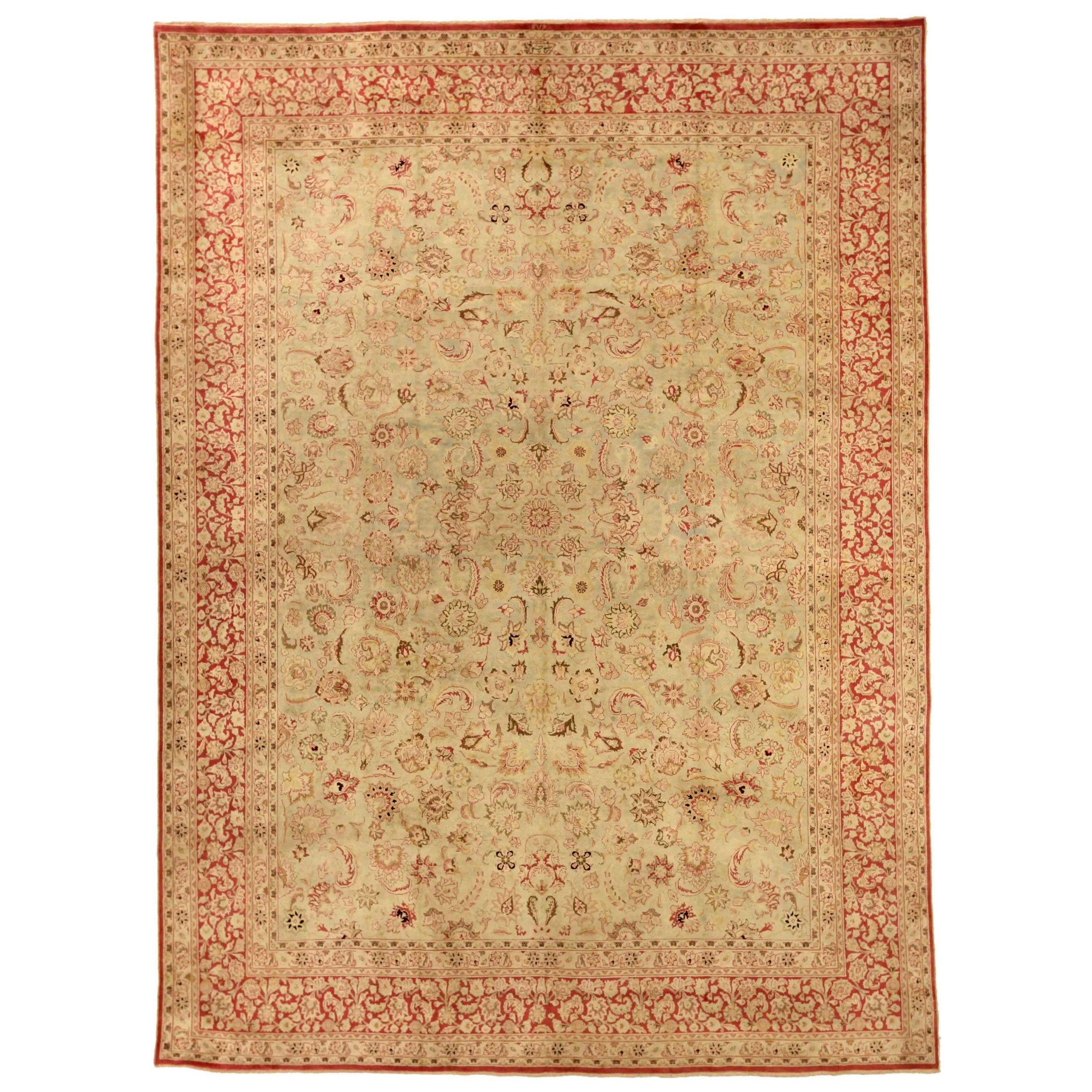 Tapis persan Mashad - Laine Brown Ivory Red Design - 75874