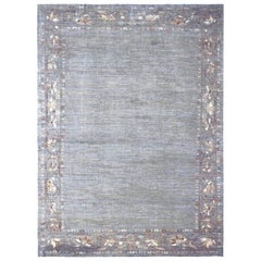 Persischer Oushak Over Size-Teppich in Übergröße - Wolle Blau Elfenbein Design - 88064