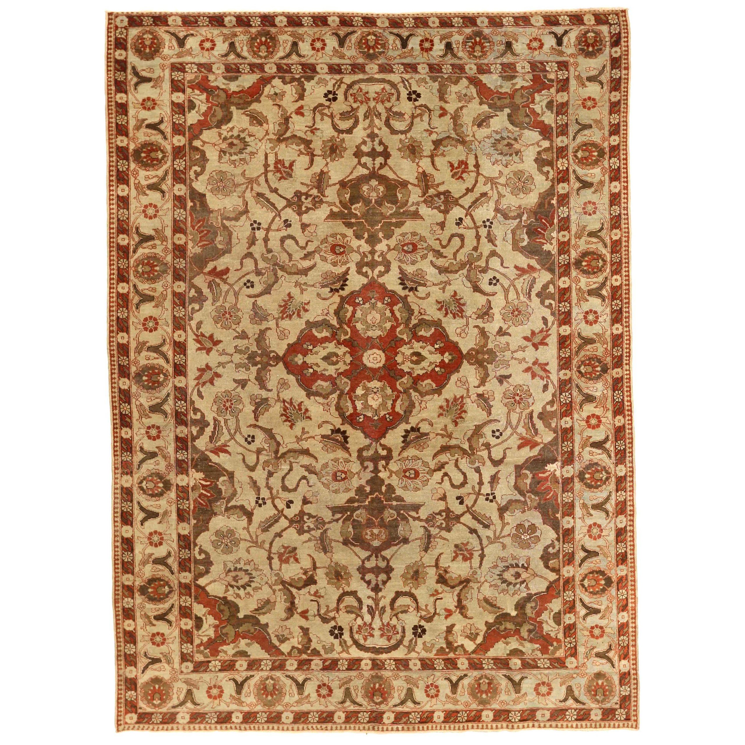 Tappeti persiani Khoi - Lana Marrone Avorio Rosso - 75876 in vendita