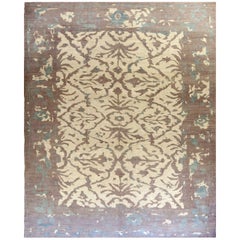Persische Oushak Teppiche - Wolle Blau Braun Elfenbein Design - 88067