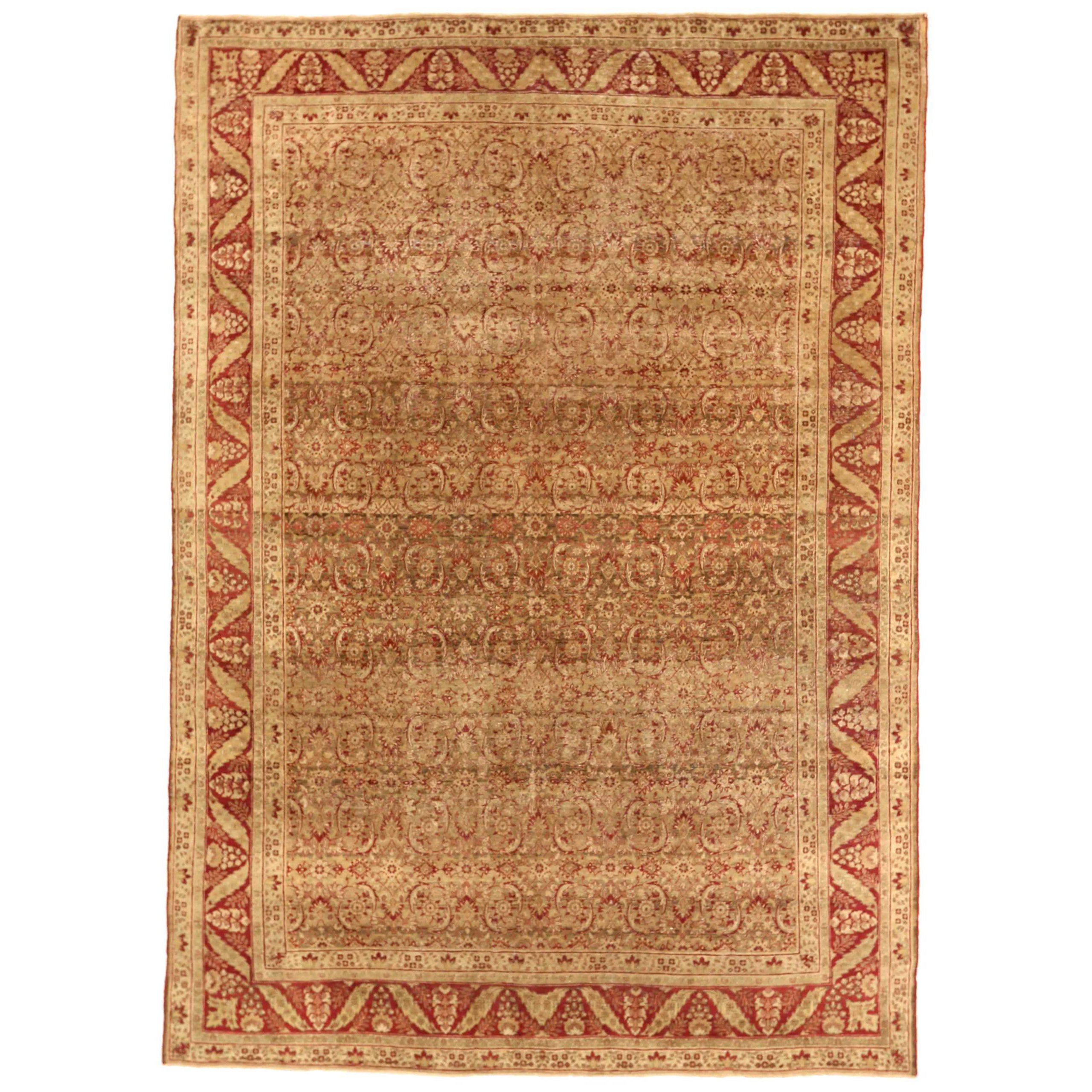 Tappeti persiani Yazd - Lana Marrone Avorio Rosso - 75879 in vendita