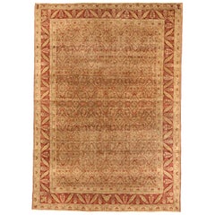Tapis de sol persan Yazd - Laine Brown Ivory Red Design - 75879