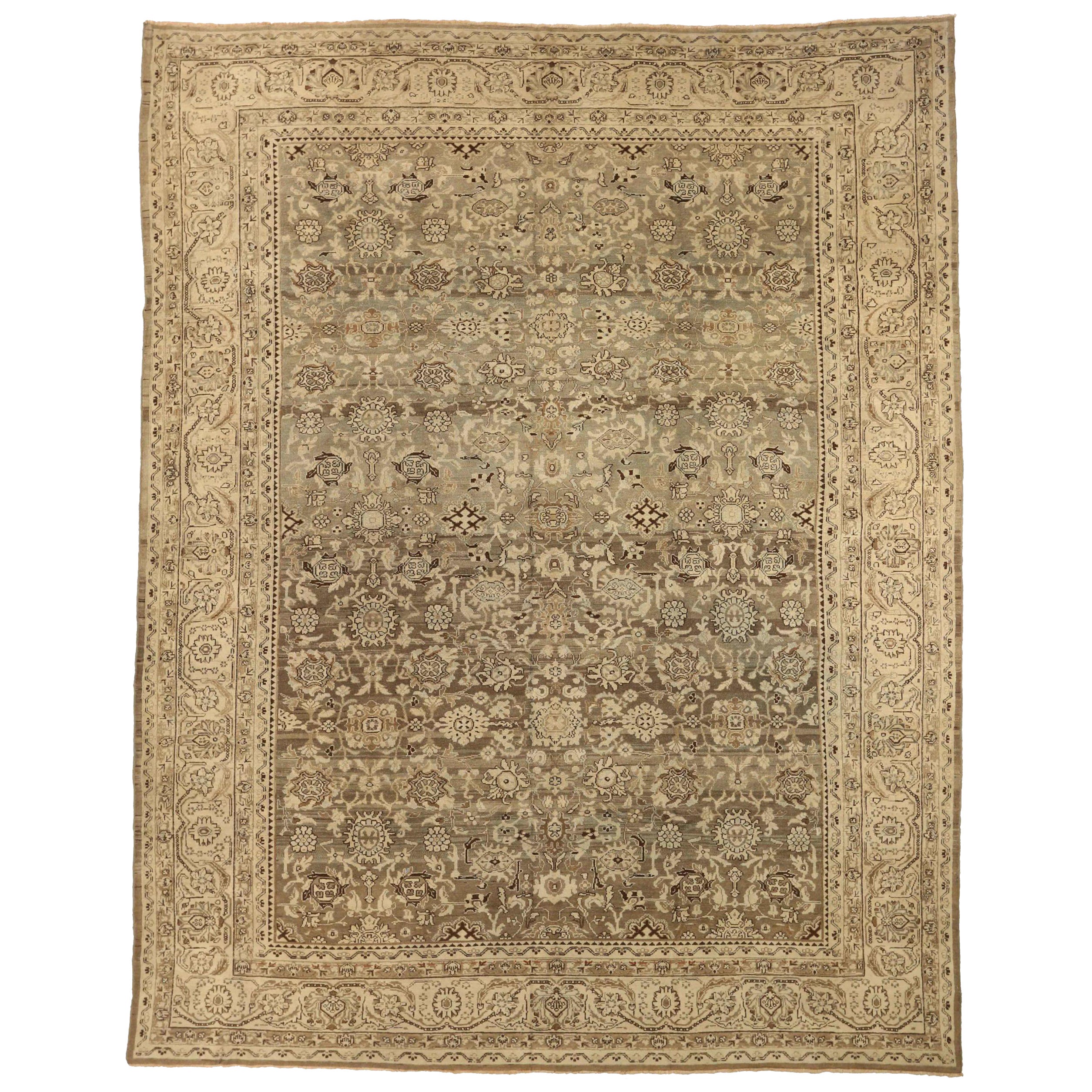Persian Malayer Area Rugs - Wool Brown Ivory Design - 75897