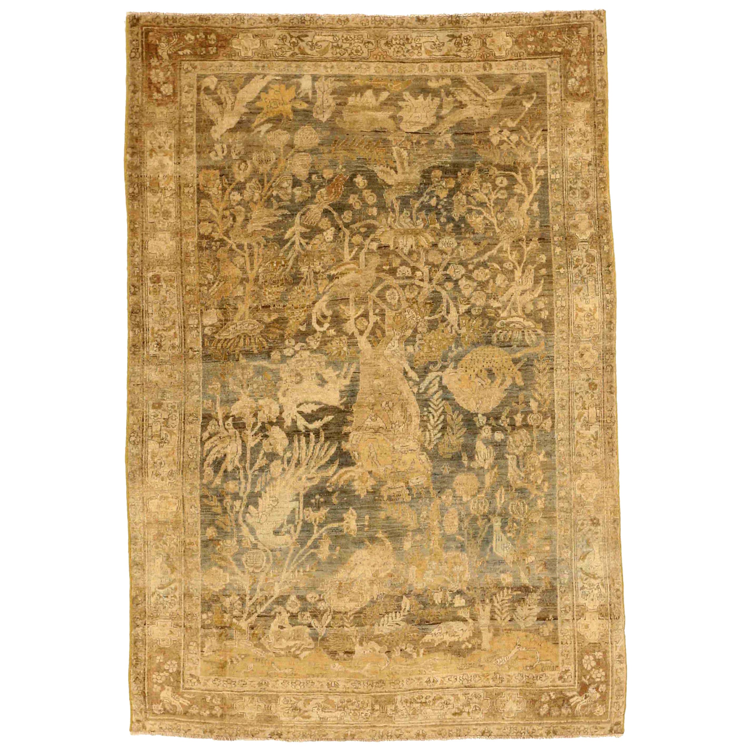 Persian Malayer Small Rug - Wool Brown Ivory Design - 75900