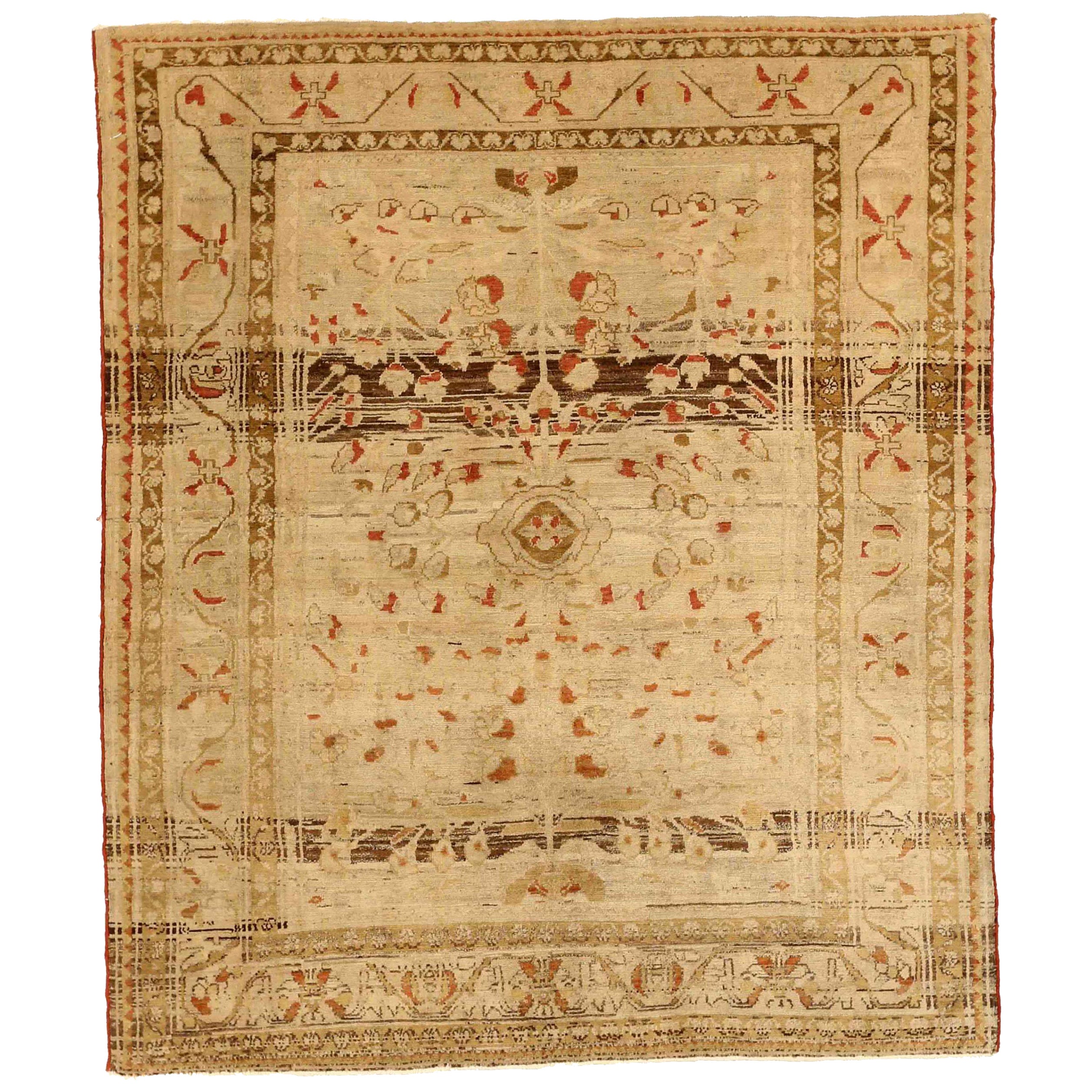 Tapis persan Malayer Small - Laine Brown Ivory Red Design - 75903