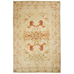 Alfombra Persa Malayer Small - Lana Verde Marfil Rojo Design - 75910