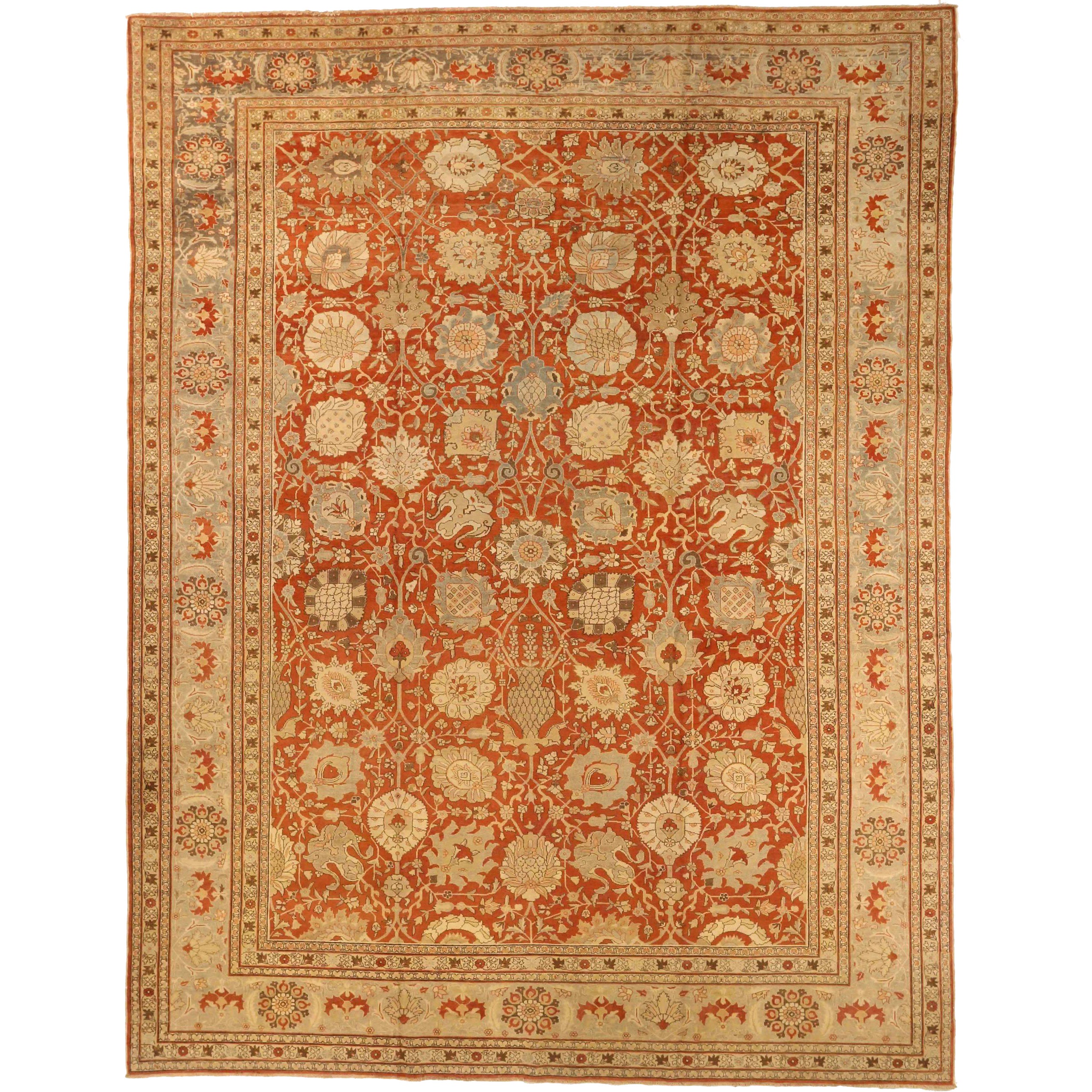 Alfombras Persas Tabriz - Lana Diseño Rojo Marfil - 76008