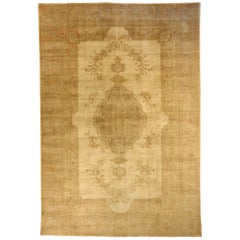 Tapis persan Tabriz Over Size - Laine ivoire jaune ivoire motif - 76012
