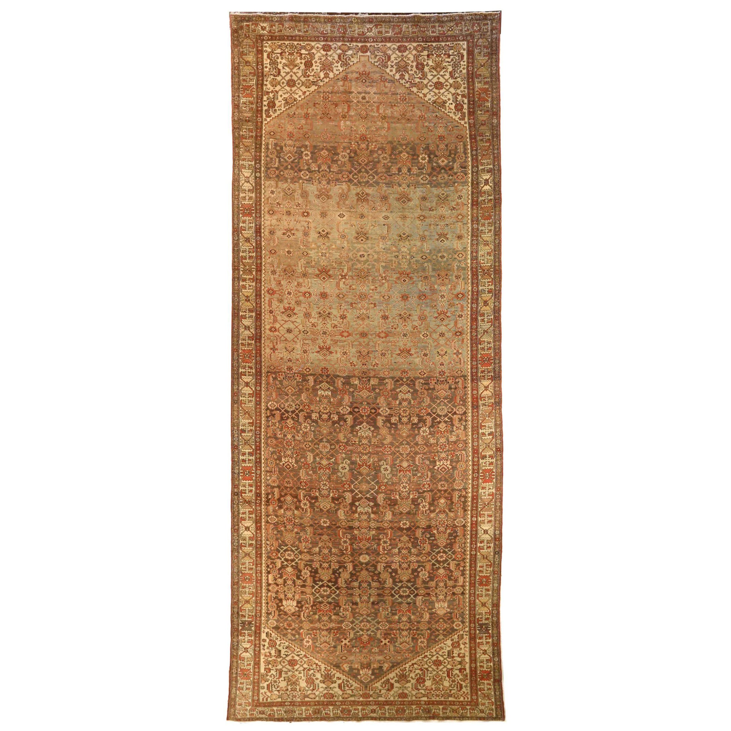 Alfombra Persa Malayer - Lana Marrón Marfil Diseño Rojo - 76000