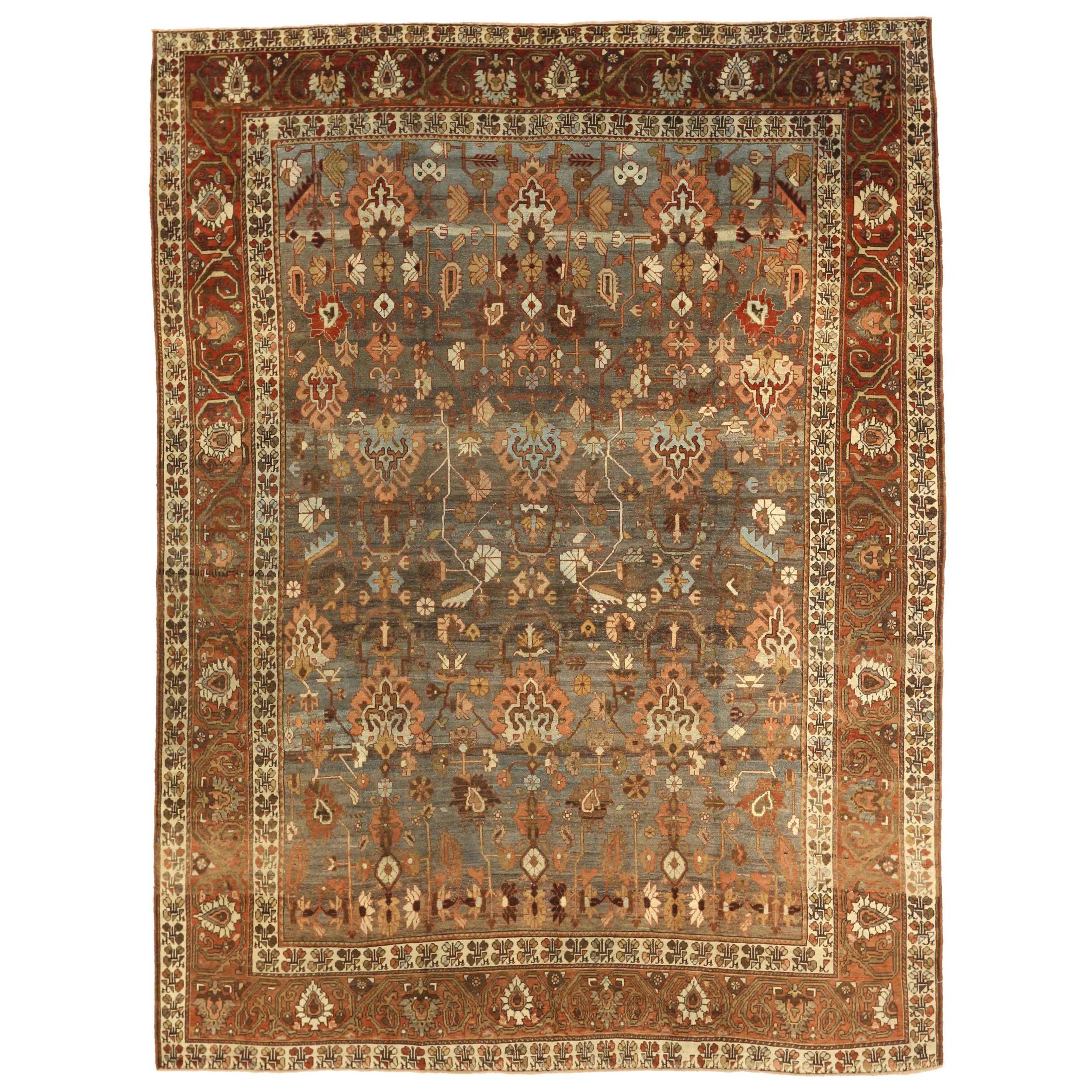Persische Bakhtiari-Teppiche - Wolle Blau Elfenbein Rot Design - 76001