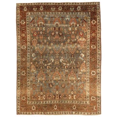 Tapis persans Bakhtiari - Motif bleu laine ivoire rouge - 76001