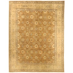 Persian Tabriz Area Rugs - Wool Ivory Yellow Design - 76006