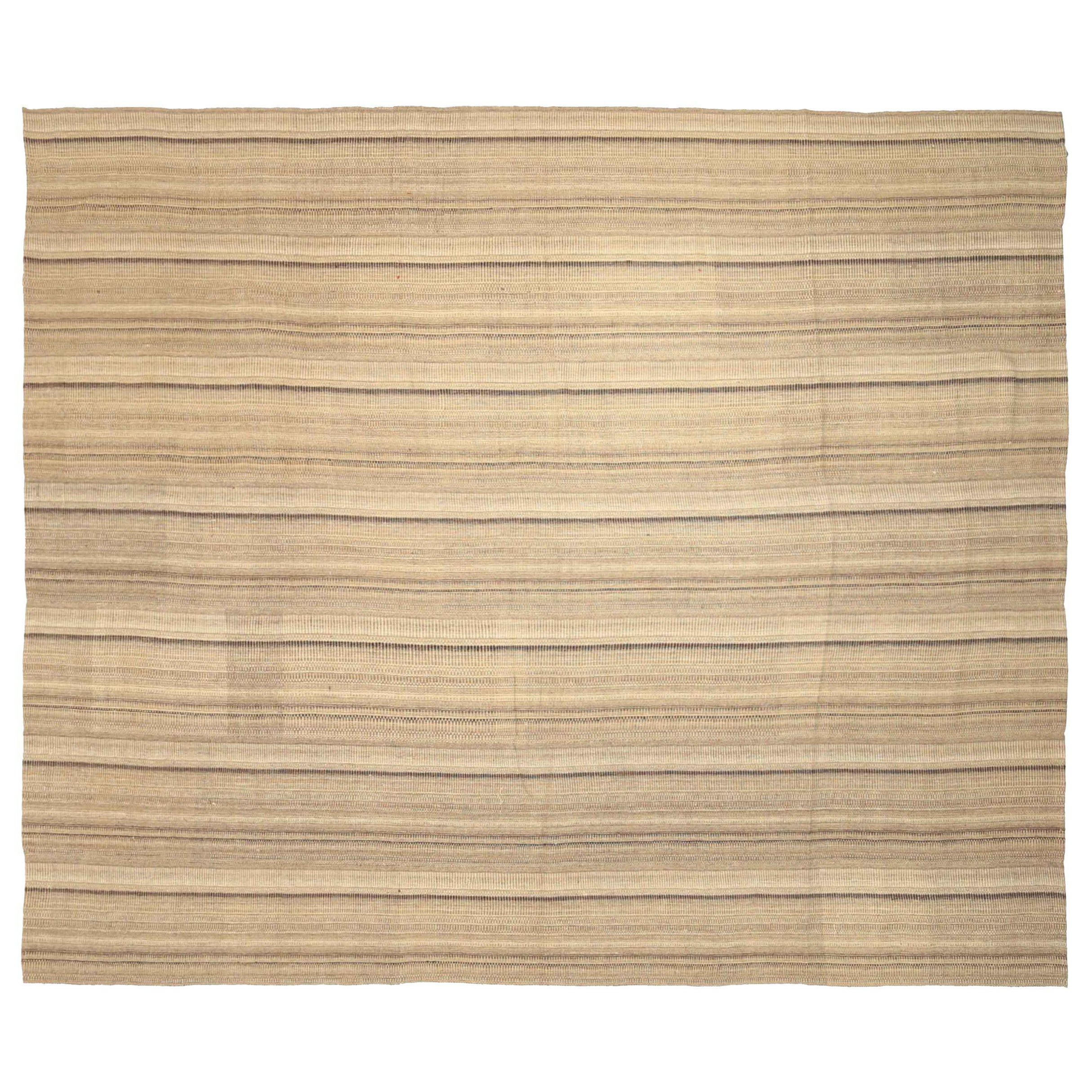 Tappeti persiani Kilim - Lana Marrone Avorio Taupe Design - 88410