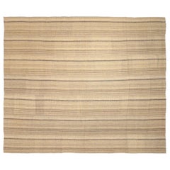 Persian Kilim Area Rugs - Wool Brown Ivory Taupe Design - 88410