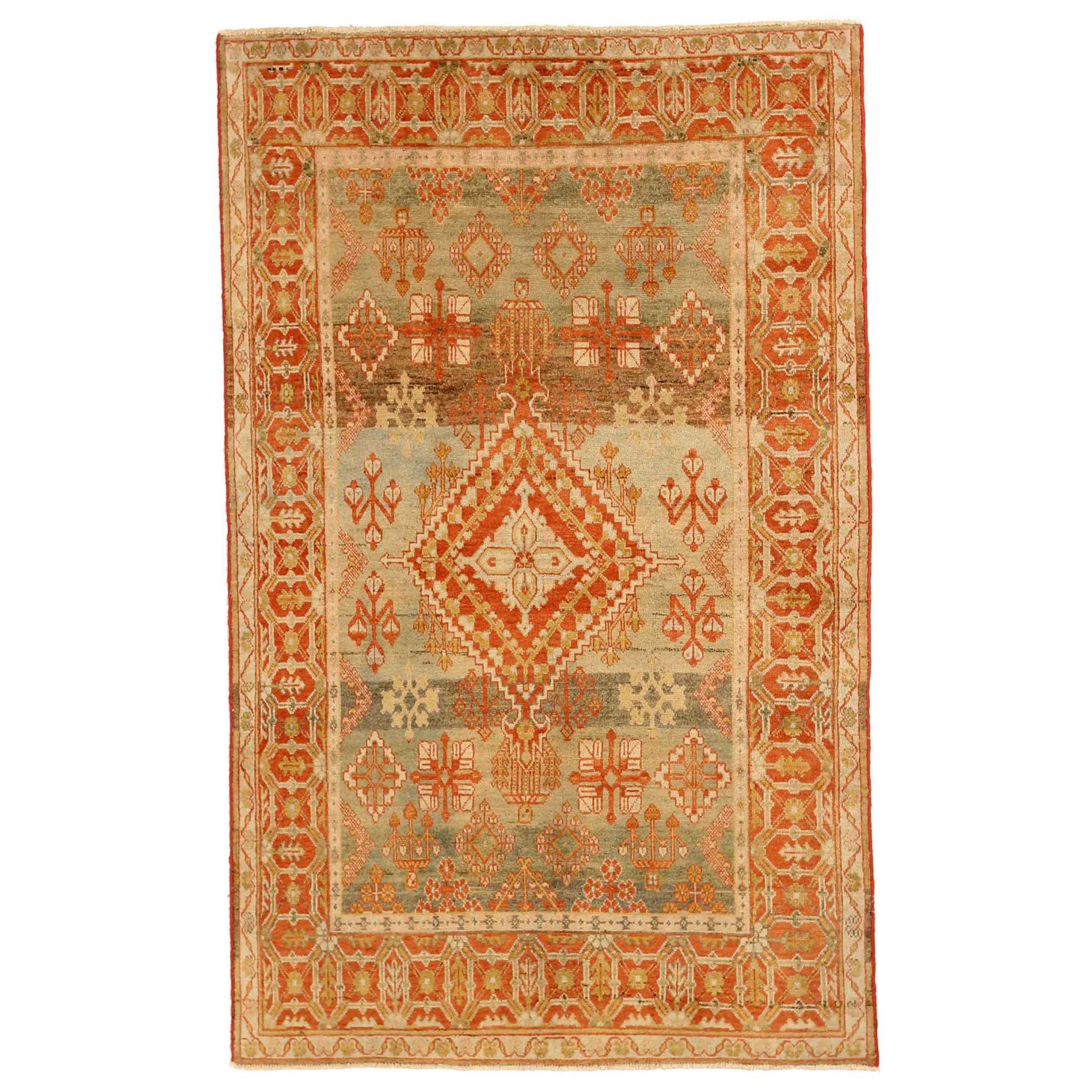 Alfombra Persa Mahal Small Design - Lana Azul Marfil Rojo - 75920