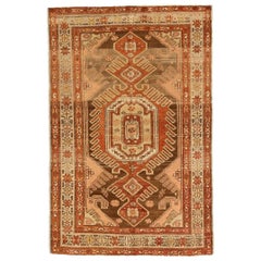 Tapis persan Shahsavan Small - Laine Brown Ivoire Rose Rouge - 75922
