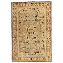 Persian Malayer Small Rug - Wool Blue Brown Ivory Design - 75924