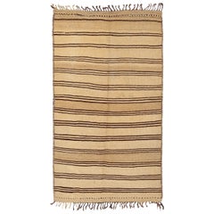 Persian Kilim Small Rug - Wool Brown Ivory Design - 88418