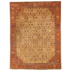 Persian Mahal Area Rugs - Wool Red Yellow Design - 76040