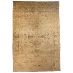 Persian Tabriz Over Size Rug - Wool Brown Ivory Taupe Design - 76055