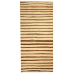 Afghanistan Kilim Small Rug - Wool Brown Ivory Design - 88691
