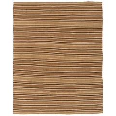 Afghanistan Kilim Small Rug - Wool Brown Ivory Design - 88725