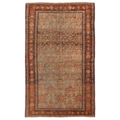 Persischer Bijar Small Teppich - Wolle Blau Braun Rot Design - 88777