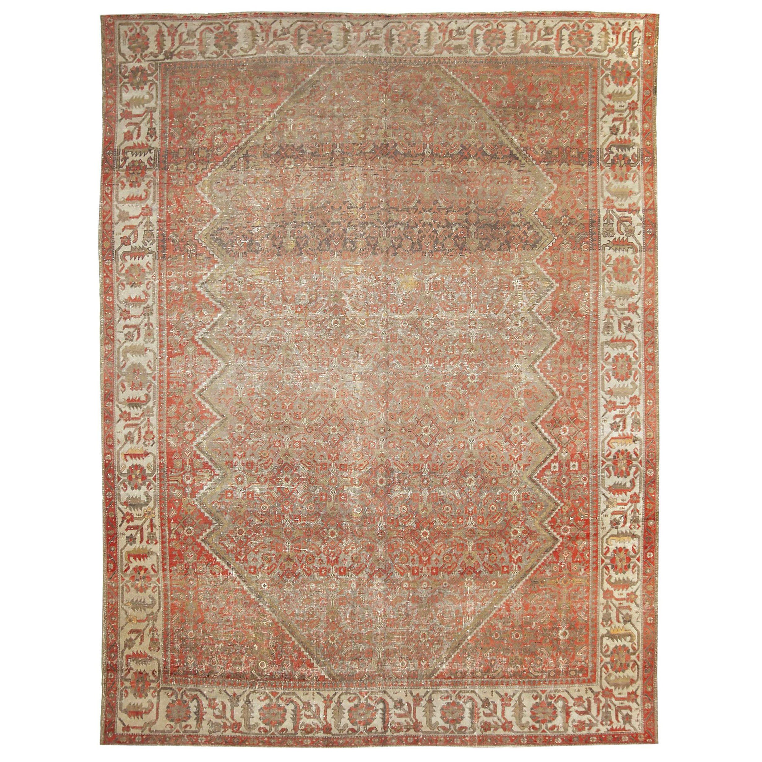 Tappeti persiani Malayer - Disegno in lana verde avorio rosso - 88780