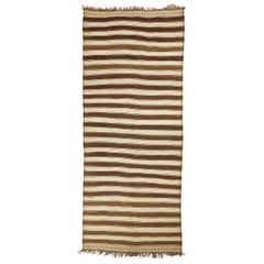 Persian Kilim Area Rugs - Wool Brown Ivory Design - 88782