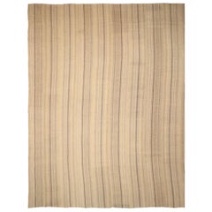 Persian Kilim Over Size Rug - Wool Brown Ivory Design - 88679