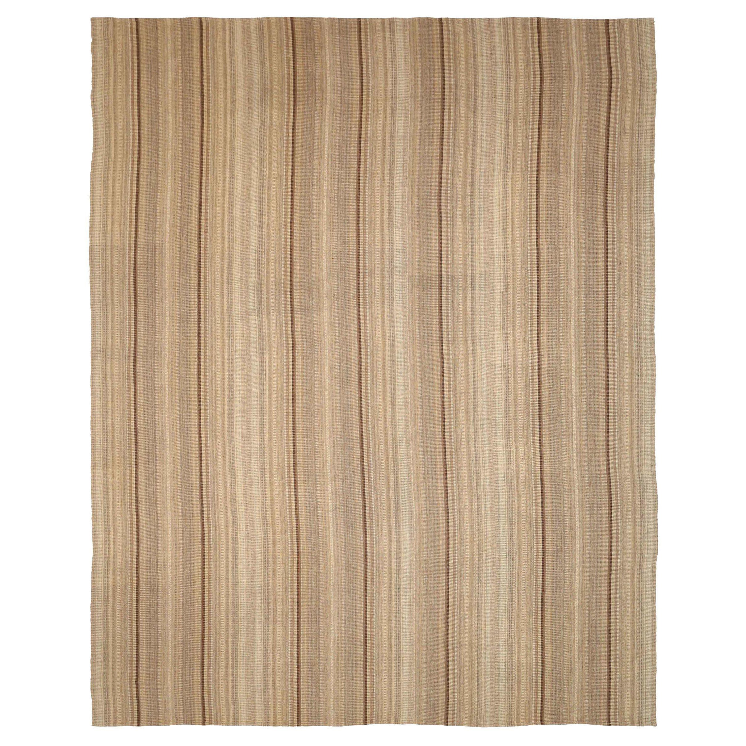 Tappeti persiani Kilim - Lana Marrone Avorio Taupe Design - 88681