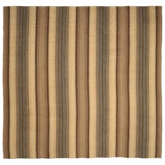 Afghanistan Kilim Area Rugs - Wool Brown Ivory Design - 88686