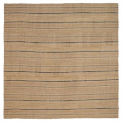 Persian Kilim Square Area Rugs - Wool Brown Taupe Design - 88687