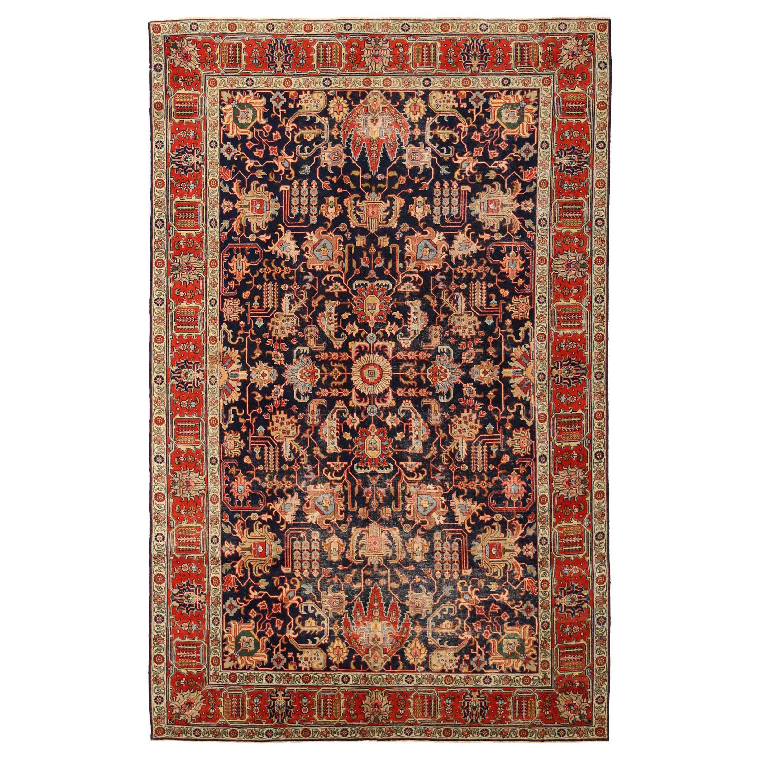 Persische Täbris-Teppiche - Wolle Schwarz Rot Design - 88808