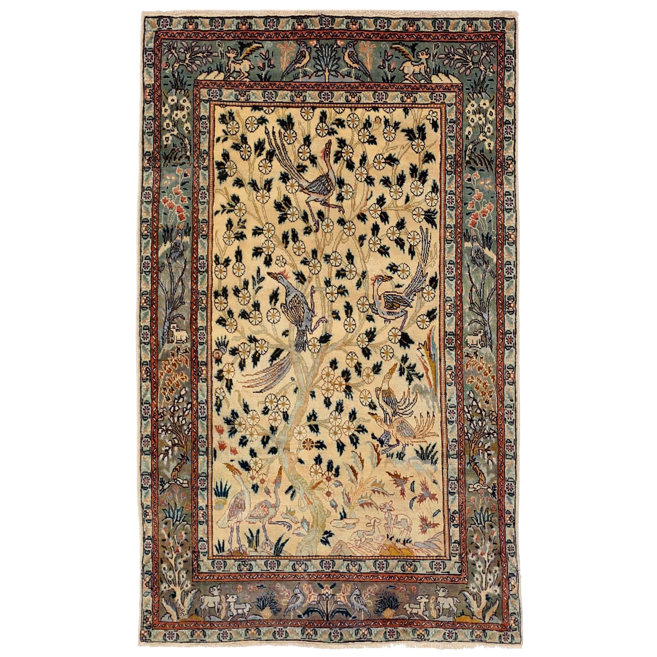 Tappeto persiano Tabriz Small - Disegno in lana Greene & Greene Ivory - 88812 in vendita