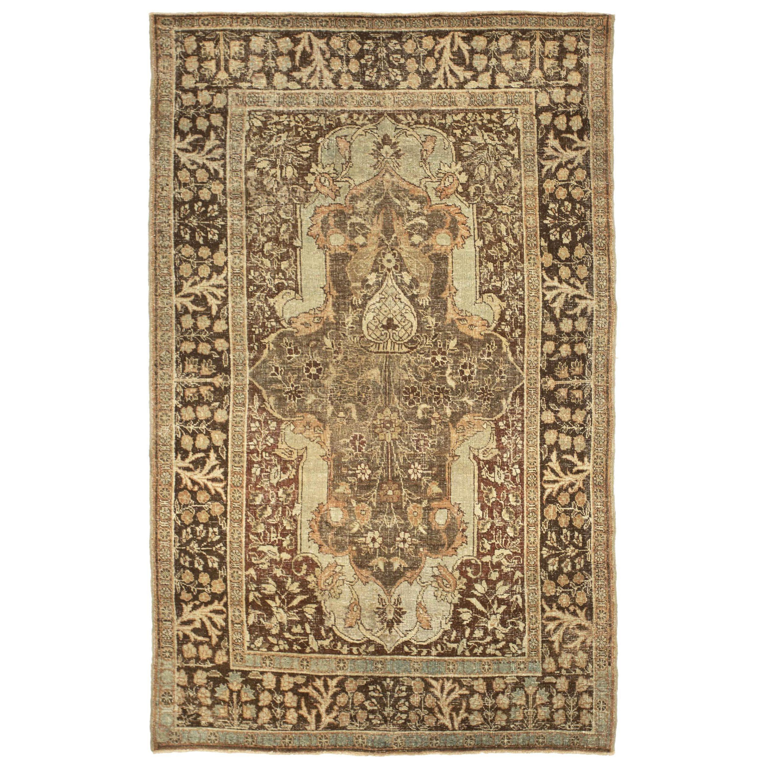 Tappeto Persiano Mahal Small - Lana Marrone Avorio Design - 88766