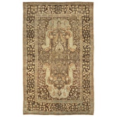 Tappeto Persiano Mahal Small - Lana Marrone Avorio Design - 88766
