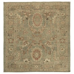Persian Sultanabad Square Area Rugs - Wool Green Ivory Red - 88856