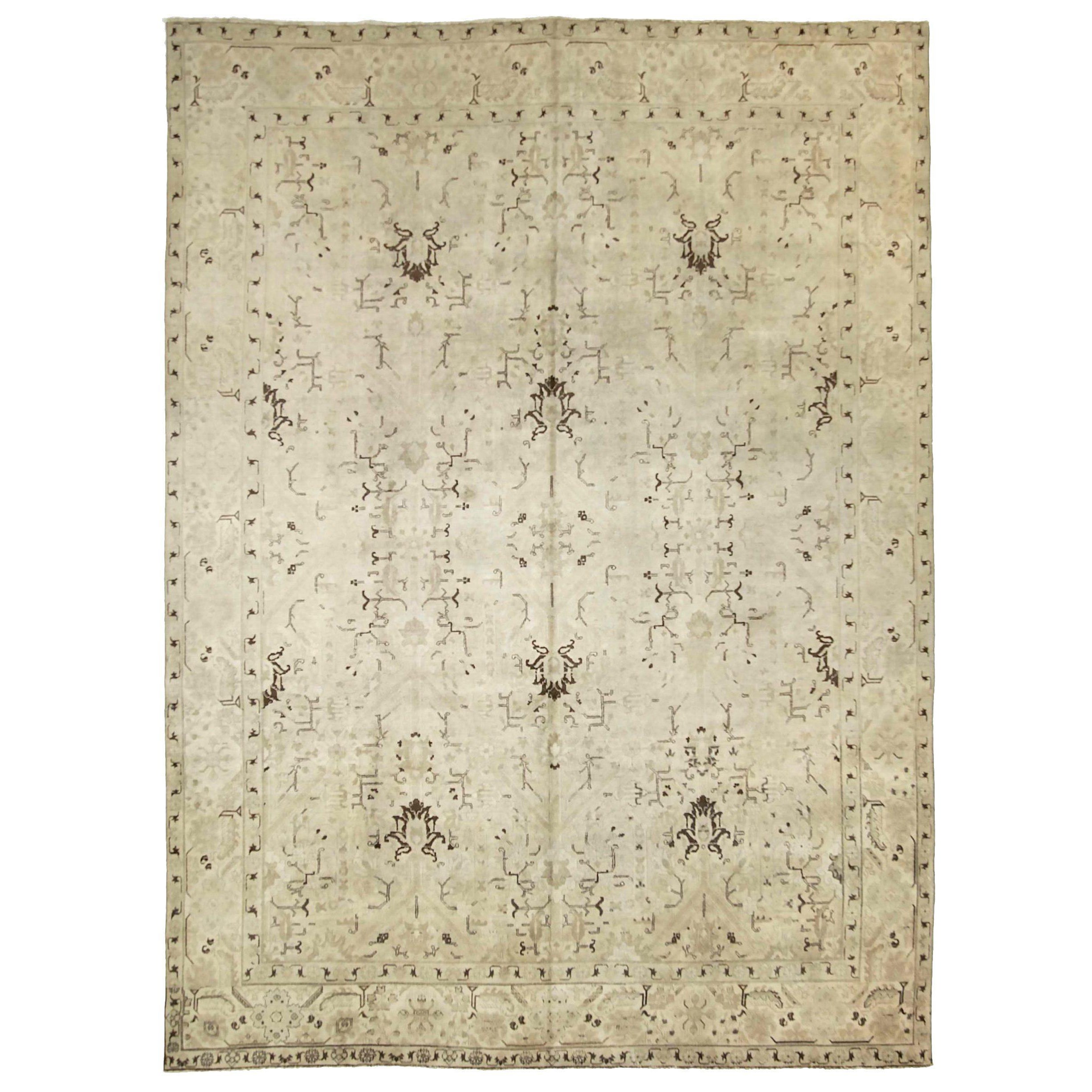 Tappeti persiani Tabriz - Disegno in lana marrone avorio - 88770